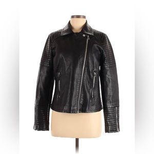 Topshop Faux Leather Biker Jacket — US 6